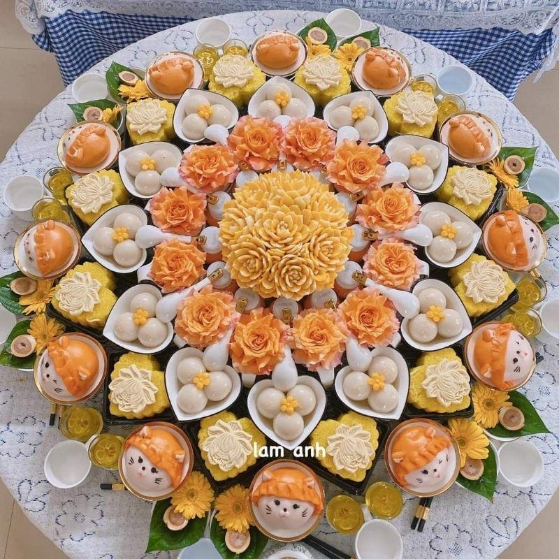 Khăn trải bàn decor mâm cúng khăn bàn họa tiết đẹp khăn ren trắng