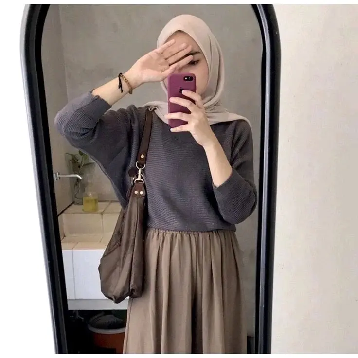 lasperal bluss Batwing real rajut berkualitas jumbo all size fit L Crew Neck 6
