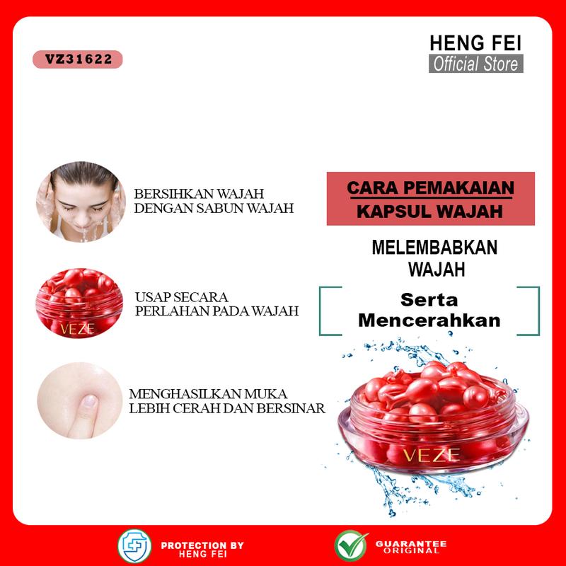BPOM VeZe 30 Buah Kapsul Wajah Esensi Vitamin E Anti Kerut Pemutih Pelembab Peremajaan Kulit Serum Wajah Kapsul Anti Penuaan - FZ31622 4