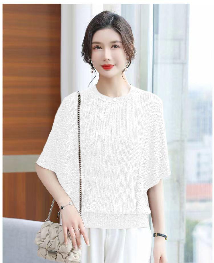 Product Introduction of Áo Phông Dáng Rộng Cho Nữ, Ngoại Cỡ, Áo Cánh Dơi, Làm Bằng Lụa Lạnh, ngắn Tay, Áo Thường Ngày Thích Hợp Cho Mùa Hè, Áo Cánh Mỏng, Quần Áo Nữ 17