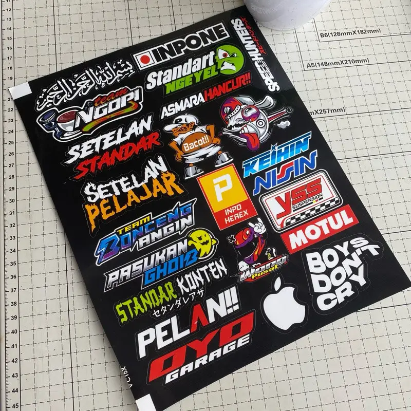 Sticker All Pack Isi 23 + Sticker Racing Sudah Di Potong Polla