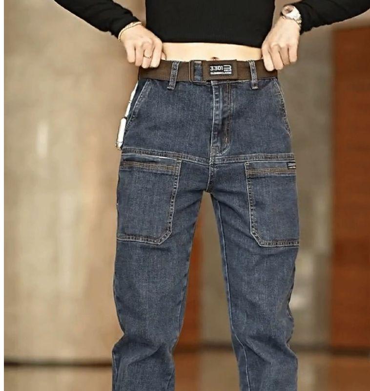 Product Introduction of Fashion men's work jeans, casual multi-pocket straight pants, thin stretch pants 7