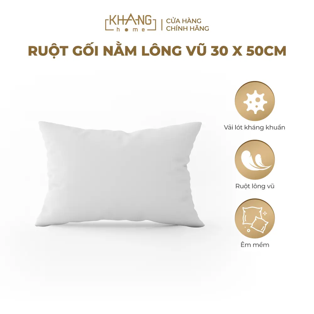 Ruột Gối Nằm Lông Vũ  ( Microfiber) Khang Home