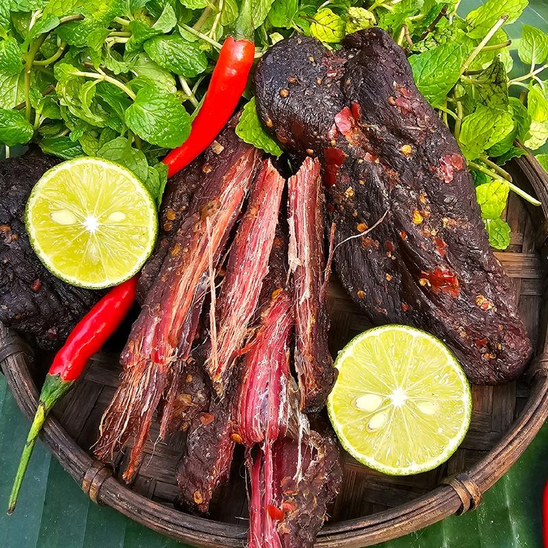 Gói Ăn thử 250Gram Thịt trâu sấy khô gác bếp Mai Tây Bắc thơm ngon