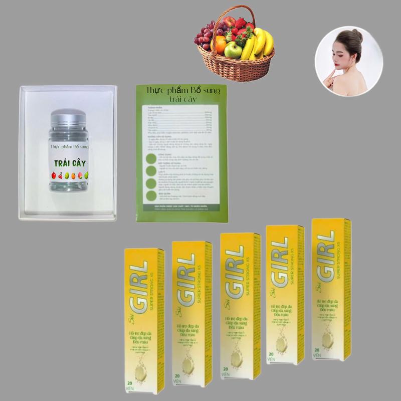 [ Combo Kết hợp ] Viên Uống Trái Cây TMTH bổ sung vitamin trái cây  + 5 tuýp sủi bản vàng PHIÊN BẢN MỚI  thực phẩm chăm sóc sắc đẹp 1