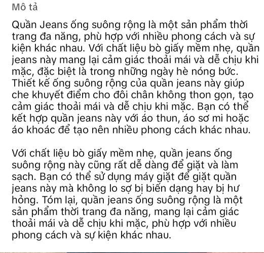 Product Introduction of Quần jeans quần bò ống suông rộng bò giấy mềm 9 tấc Nữ Women Pants Ong 1