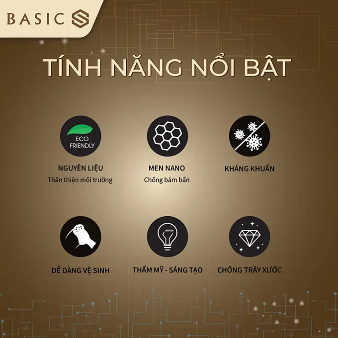 Chậu lavabo đặt bàn Basic BS-203 | Thiết kế hiện đại, chất liệu bền đẹp 4