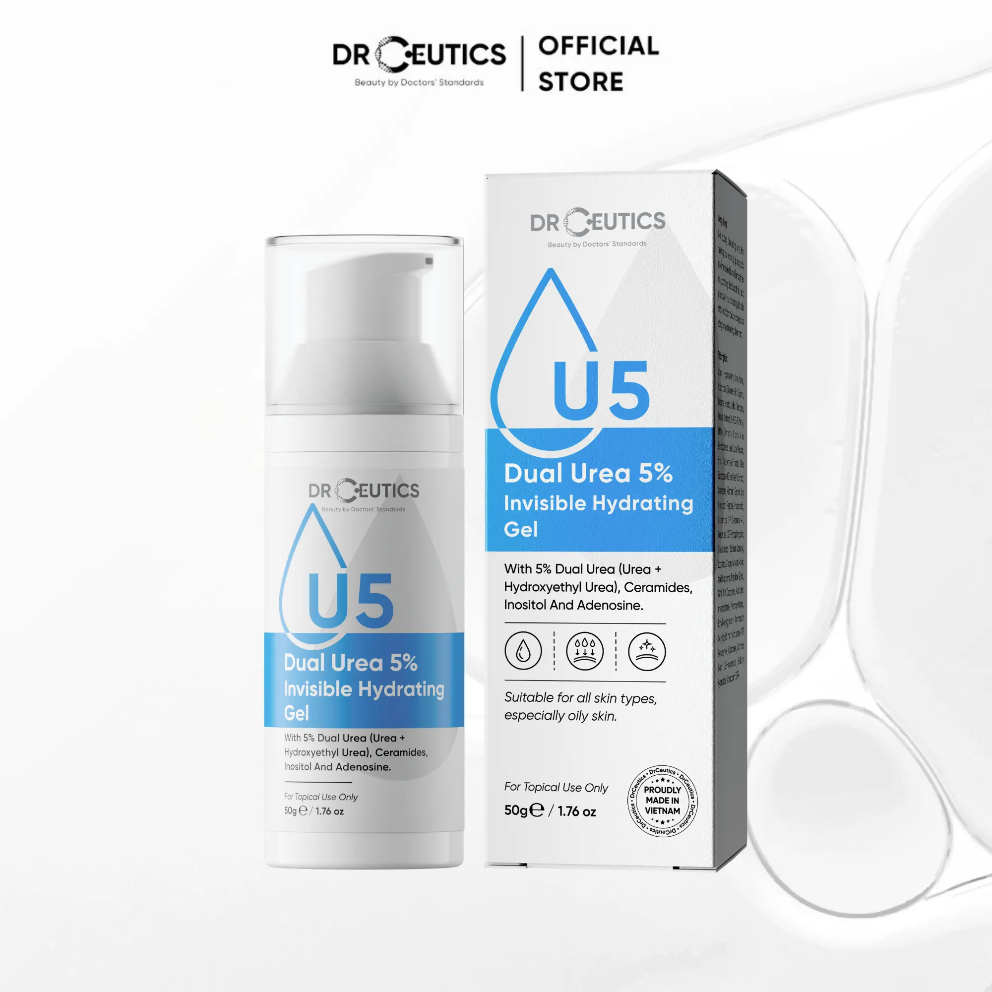 DRCEUTICS - Gel Dưỡng Ẩm Và Hỗ Trợ Phục Hồi Da Dual Urea 5% Invisible Hydrating Gel (50g)