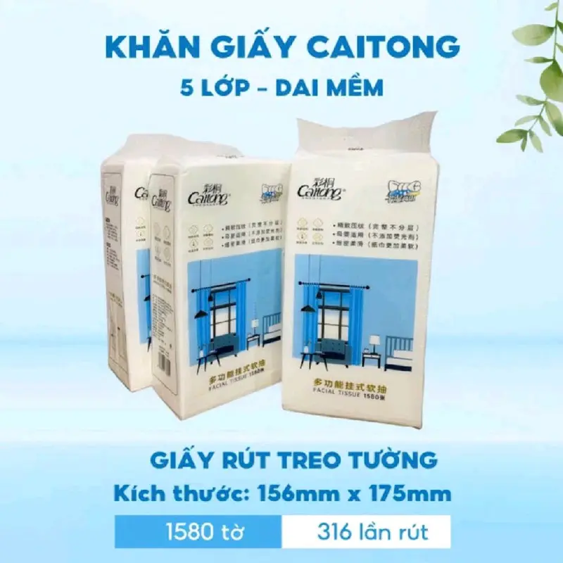 8 Bịch giấy rút Caitong, 1 bịch 1580 tờ, giấy ăn cao cấp đã có mặt 25 năm trên thị trường 5