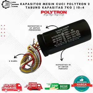 KAPASITOR MESIN CUCI POLYTRON 2 TABUNG KAPASITAS 7KG |4+10