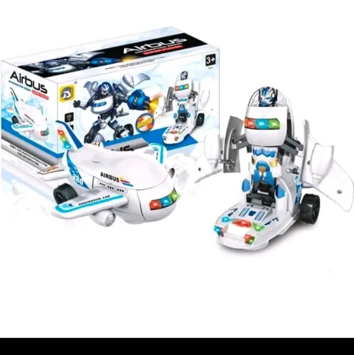 Pesawat Airbus jadi robot 2 In 1 Dapat Berubah Jadi Robot Elektrik anak Baterai Bonus 3 batrai