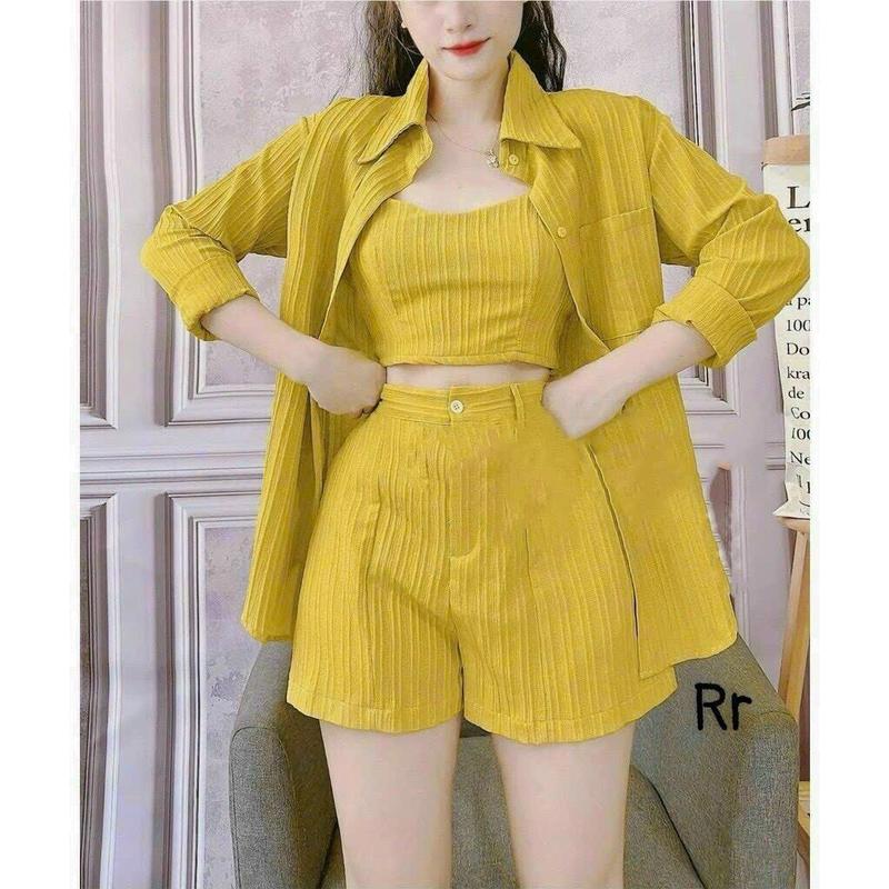 Product Introduction of Sét bộ sơ mi đũi 3 món siêu đẹp đủ màu giá rẻ Nữ 6