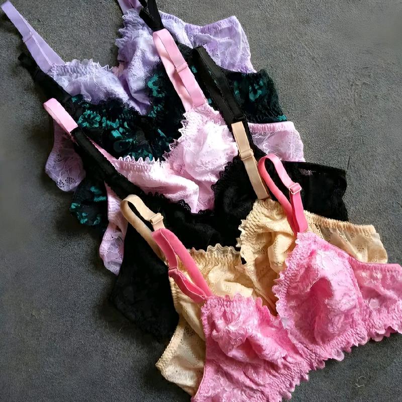 6 pcs bra full brukat bh bidadari tanpa busa pakaian dalam wanita grosir Tipis Motif bra bh Dewasa miniset jumbo 7