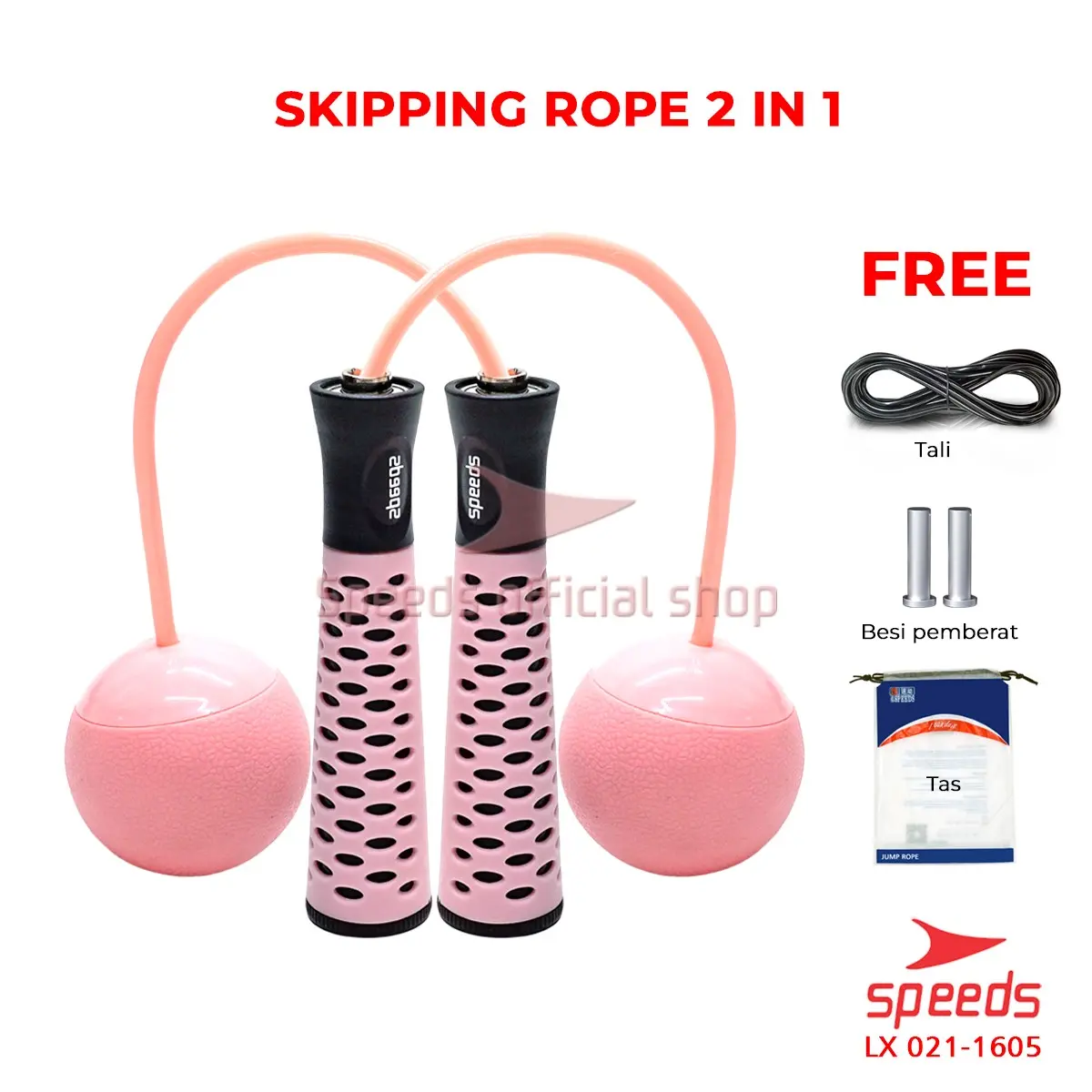 SPEEDS Tali Skipping Lompat Tali Loncat Jump Rope Alat Olahraga Anak Outdoor Remaja Dewasa 021-1605