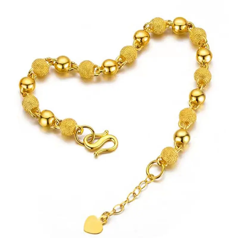 [Store Hot Sale] 2025 New Alluvial Gold round Beads Little Light Sand Beaded Bracelet Female Niche Design Chinese Style Lucky Beads Bracelet back  chain pov  keychain waist  beads