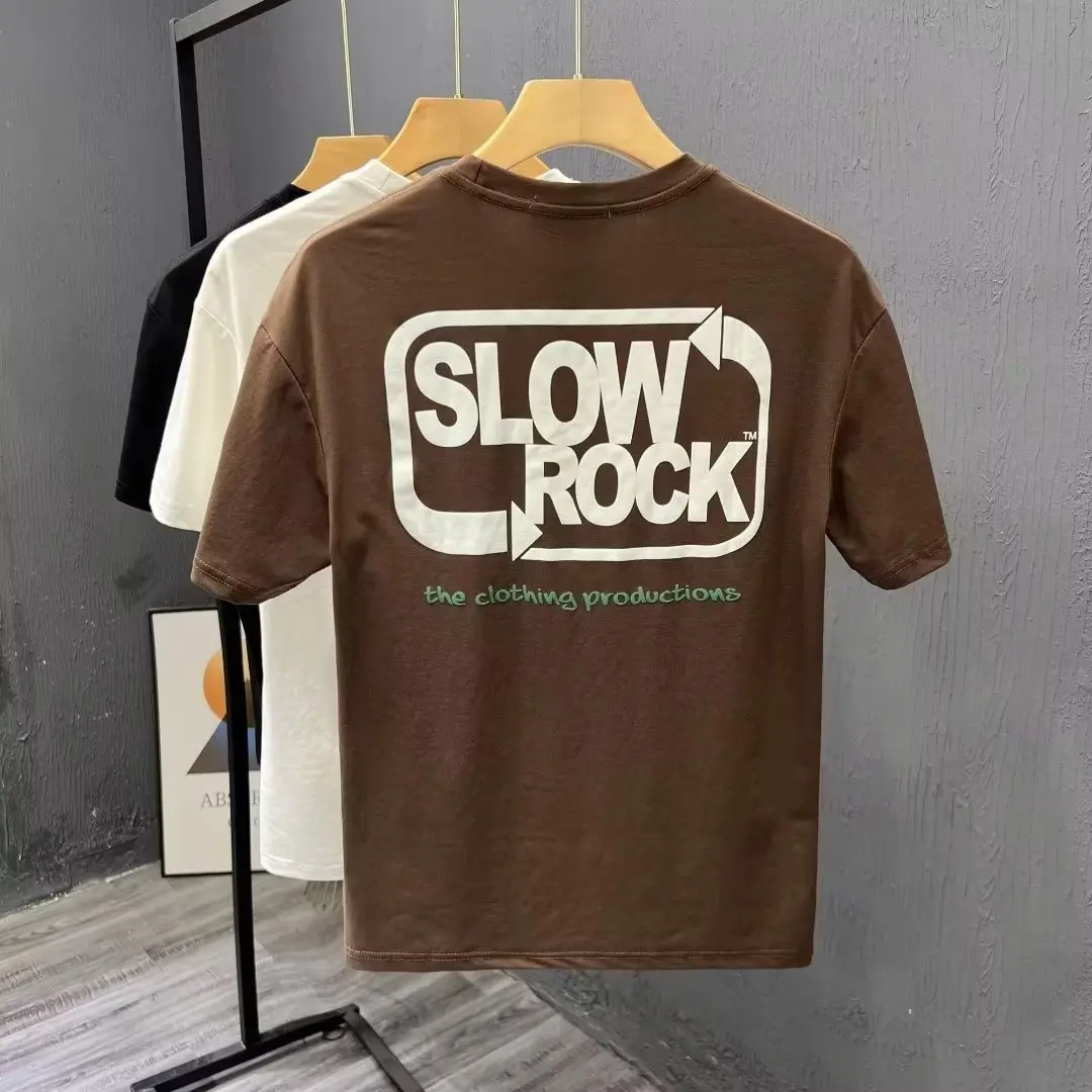 New Short-Sleeved T-shirt Men's Summer Korean Style Trendy Simple Half Sleeve Top Hong Kong Style Loose Casual Fashion Brand T-shirt