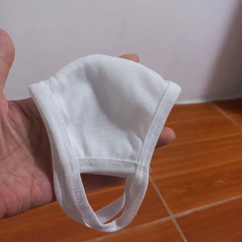 Sét 10 cái Khẩu trang vải màu trắng cotton 2 lớp, mềm mịn thoáng mát,thấm hút mồ hôi Phụ Kiện Accessories Women Che Mặt 3
