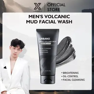 URBANX Men's Volcanic Mud Face Wash 100g Brightening Oil-control Niacinamide WHITENING Unclogs Pores