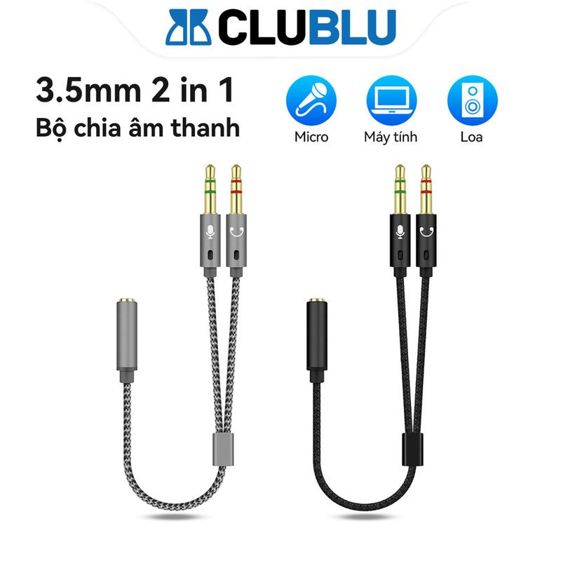 CHOME Cáp Chuyển Đổi Audio & Mic 3.5mm (2-in-1) Dây Bọc Sợi Kết Nối Tai Nghe Cho PC/Laptop
