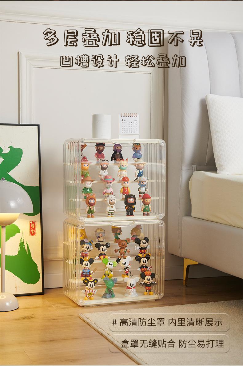Product Introduction of Luxury Bag Storage Box Acrylic Hand-Made Display Stand Magnetic Transparent Doll Dustproof Display Box Organiser 19