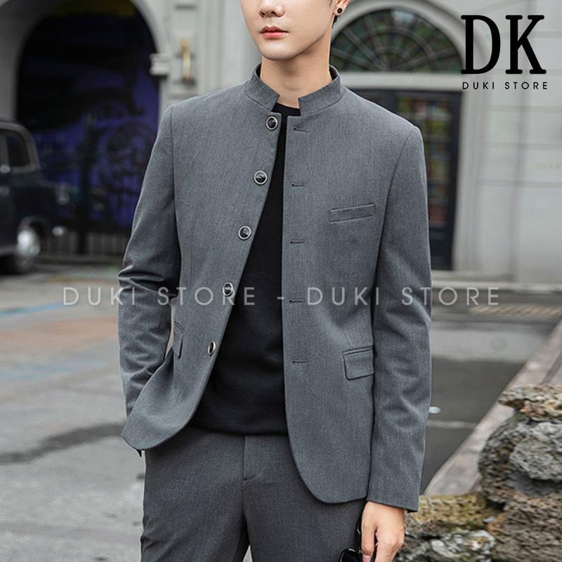 Áo vest nam cổ tàu màu xám cực cá tính VCT0003 - DUKI STORE