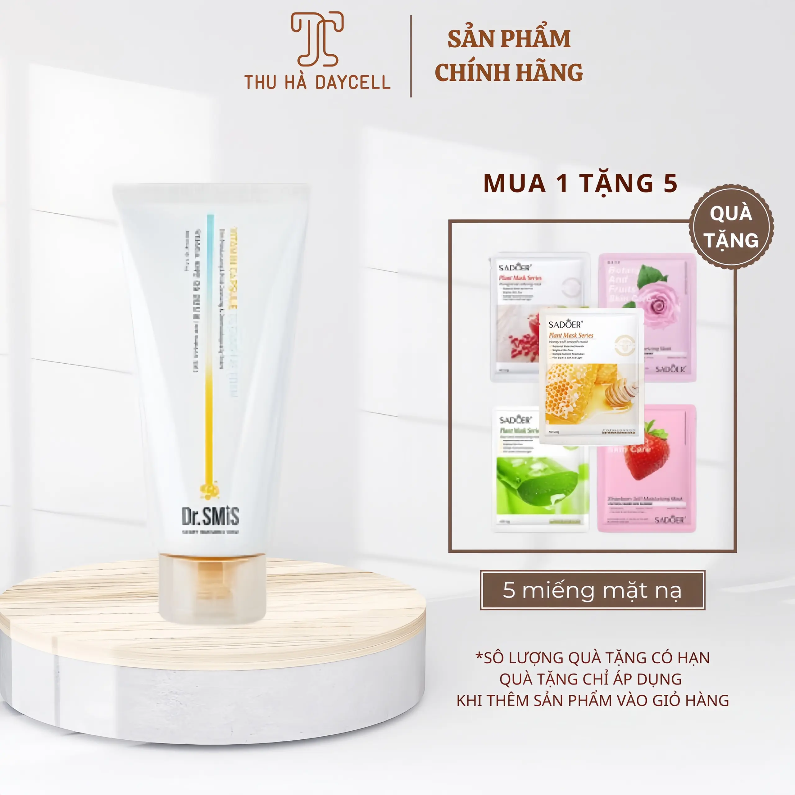 (Mua 1 Tặng 5 Mask) SỮA RỬA MẶT LÀM ĐẸP DA , LÀM MỜ NÁM MỤN CẤP NƯỚC,SE LỖ CHÂN LÔNG VITAMIN CAPSULE DR.SMIS 300ml Skincare Women
