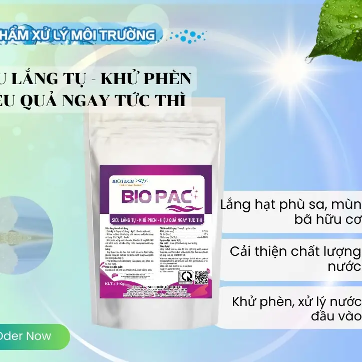 BIO PAC - SIÊU LẮNG TỤ, KHỬ PHÈN, HIỆU QUẢ NGAY TỨC THÌ, CẢI THIỆN CHẤT LƯỢNG NƯỚC, TẠO ĐIỀU KIỆN GIÚP TÔM CÁ PHÁT TRIỂN TỐT