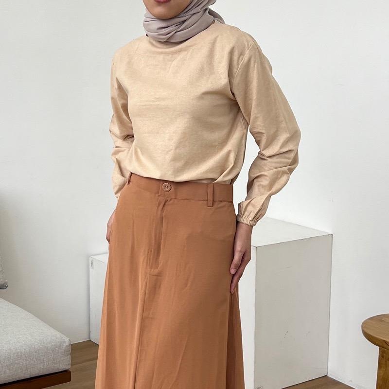 PORONAKA - KURA Blouse Atasan Polos Linen Longsleeve 8