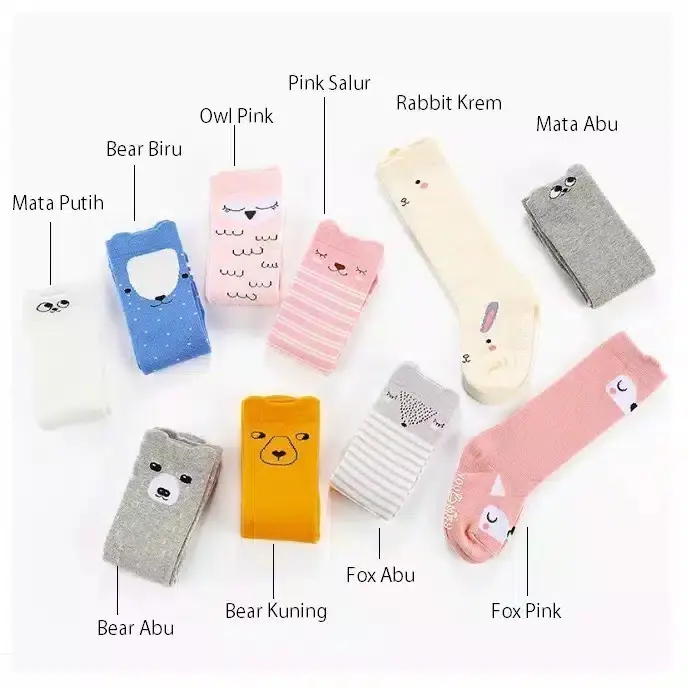 Kaos Kaki Panjang Anak Bayi Anti Slip Korea Motif Import Karakter Lucu 3