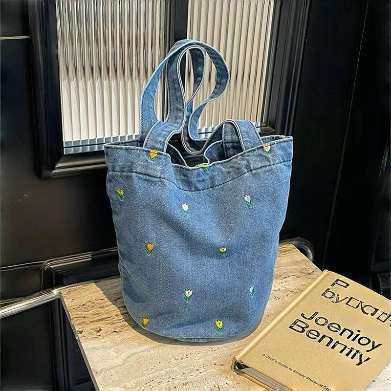 Beg Baldi Kanvas, Kapasiti Besar, untuk Wanita, Beg Tangan Denim ...