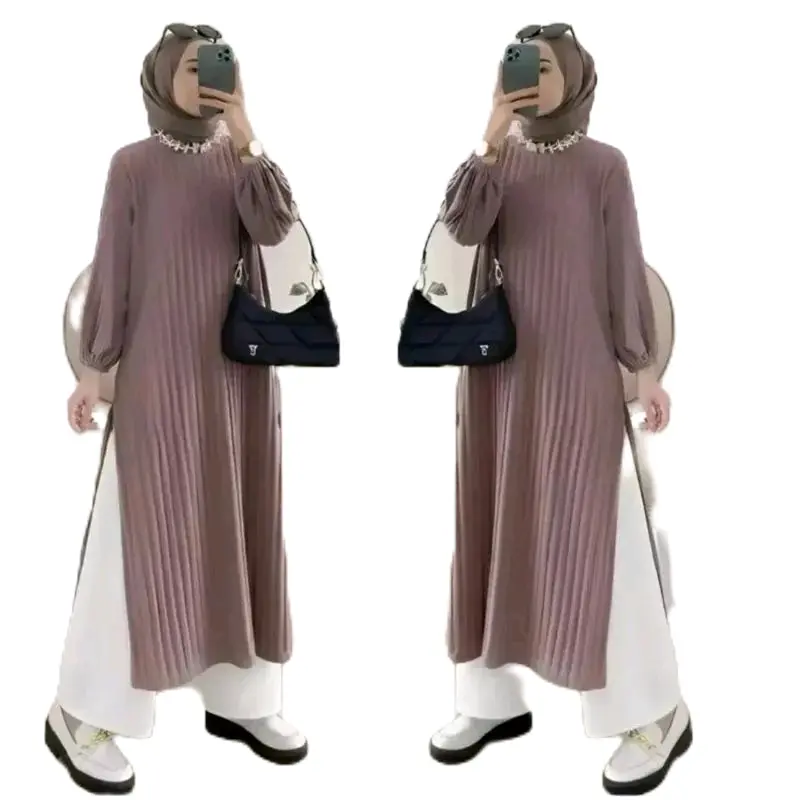 dress knit / long hornet knit / pakaian wanita / Panjang Karet Muslim Gamis Inara