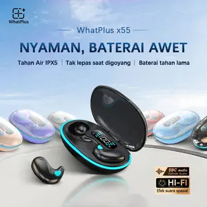 【COD】 x55 Earphone Tidur TWS Bluetooth Gaming Nyaman, Suara Stereo HiFi, Tahan Air IPX5, Peredam Kebisingan Aktif & ENC, Kontrol Sentuh Layar Digital, MagSafe Charging, Baterai Awet