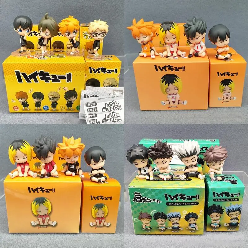 4Pcs/Set Anime Haikyuu Figure Hinata Shoyo Tobio Kageyama Bokuto Kotaro Akaashi Keiji Oikawa Tooru Iwaizumi Hime Q Version PVC Action Figures Model Doll Toys