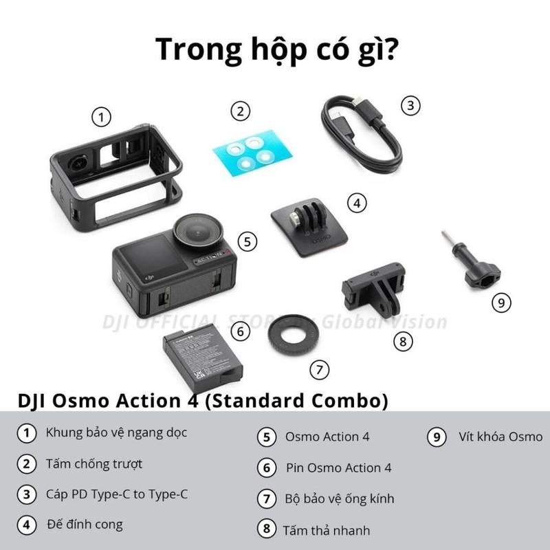Camera hành động DJI Osmo Action 4 máy quay hành trình 4K 120fps, góc siêu rộng, hoạt động tốt nhiệt độ thấp (DJI OA 4) 4