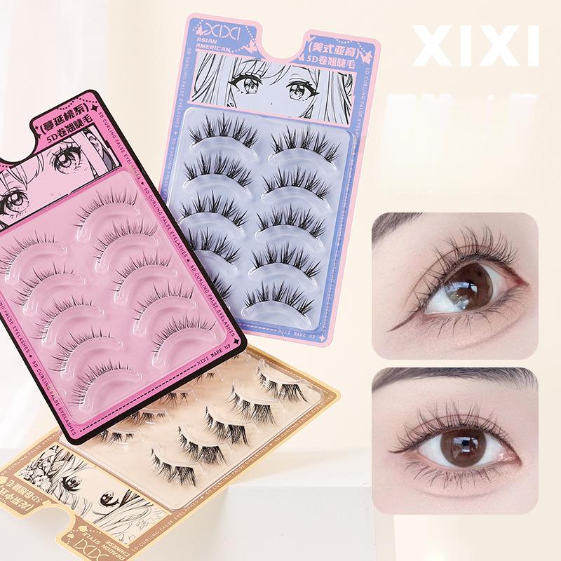 XIXI-5D Curled False Eyelash Clusters Transparent One Piece Natural Pseudo Natural Pure Pure Desire Style Manga Eyelash 1