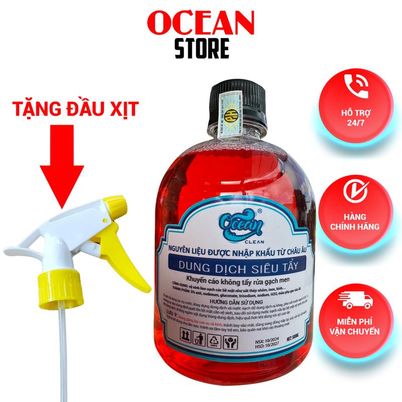 Nước rửa xe tẩy lốc máy ocean 500ml tẩy rỉ sét và ố vàng lốc