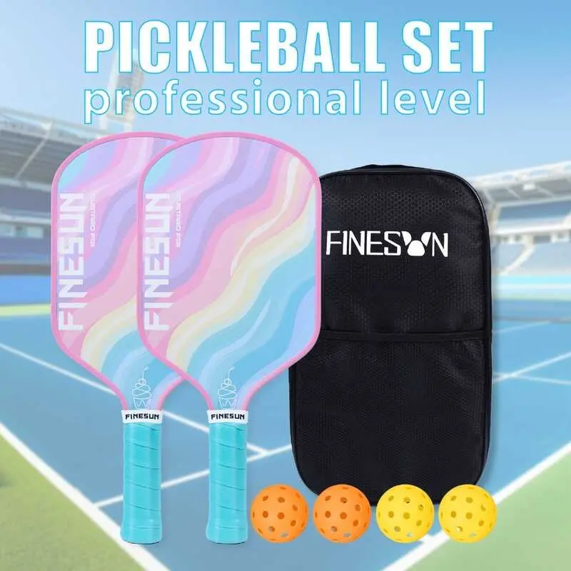 Pickleball racket comfortable grip fiberglass for sporting goods training adult ladies indoor and outdoor