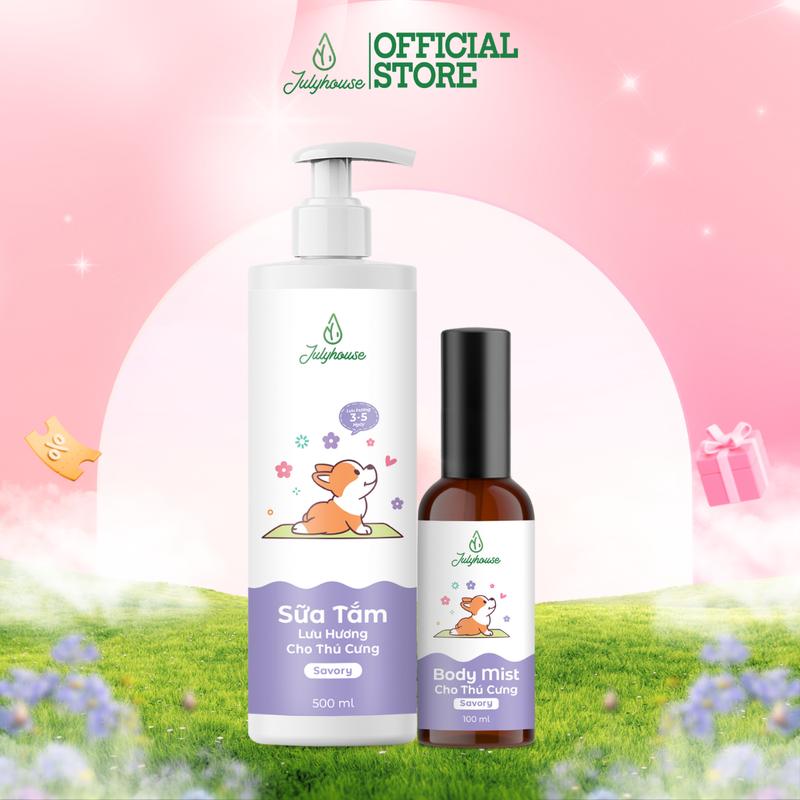 Sữa Tắm Cho Chó Mèo Khử Mùi Hôi JULYHOUSE 150ML/500ML Tinh Dầu Thiên Nhiên An Toàn, Dưỡng Lông Mềm Mượt