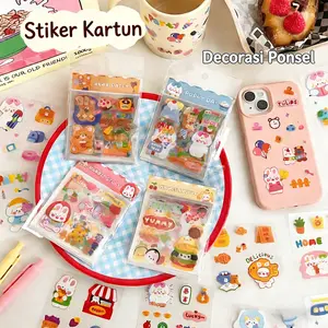 Stiker Beruang Pelangi - Stiker Buku Harian Siswa, Stiker DIY untuk Dinding & Koper, Stiker Penutup & Dekorasi Casing HP