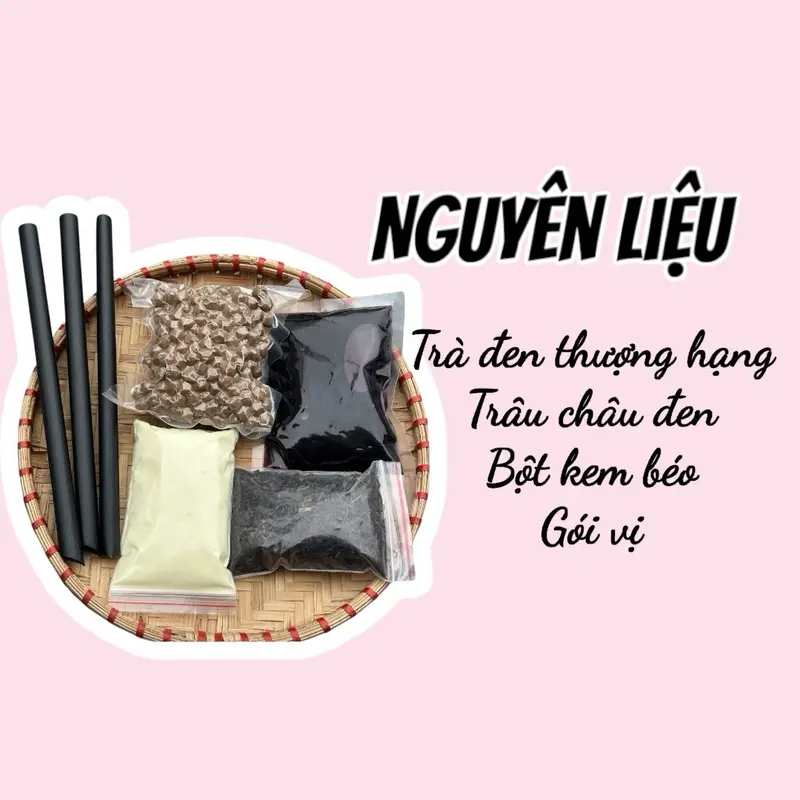 1 SET TRÀ SỮA TỰ NẤU -Tặng ống hút , túi lọc trà và công thức kèm theo Chua Sô Cô La Bột Socola Topping settra  sua 1