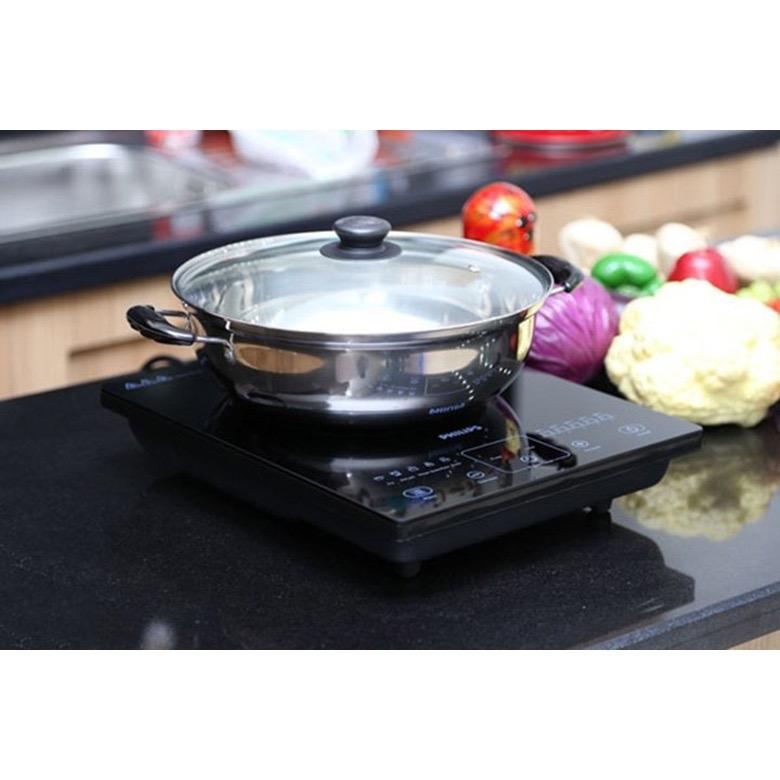 Bếp từ cảm ứng PL 02,Mặt kính cường lực - tặng kèm nồi inox cỡ lớn 2