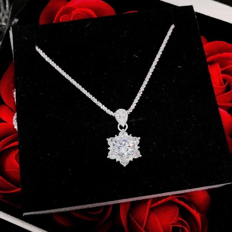 [Full box + kèm nước rửa bạc] Dây chuyền nữ bạc LoPa dáng dây xù mặt hoa năm cánh thiết kế tinh tế, Bạc LoPa sk15