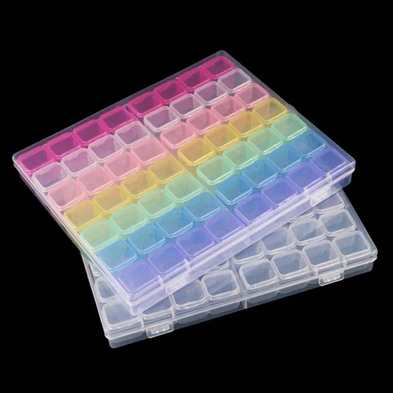 Product Introduction of 28/56Girds Nail Art Tools Storage Box Compartment Organizers Transparent Plastic Storage Case Beads Diamond Jewelry Container 0