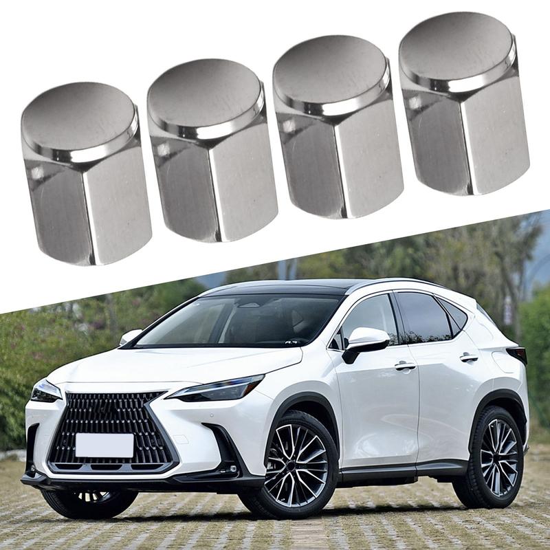 Bộ Nắp Van Áp Suất Lốp, 4 Cái, Màu Bạc, Thay Thế OEM, Phù Hợp Thông Dụng, Vỏ Van Ô Tô, Dễ Lắp Đặt, Tương Thích Với Lexus CT200h, ES350, LX570, RX350, IS350 5