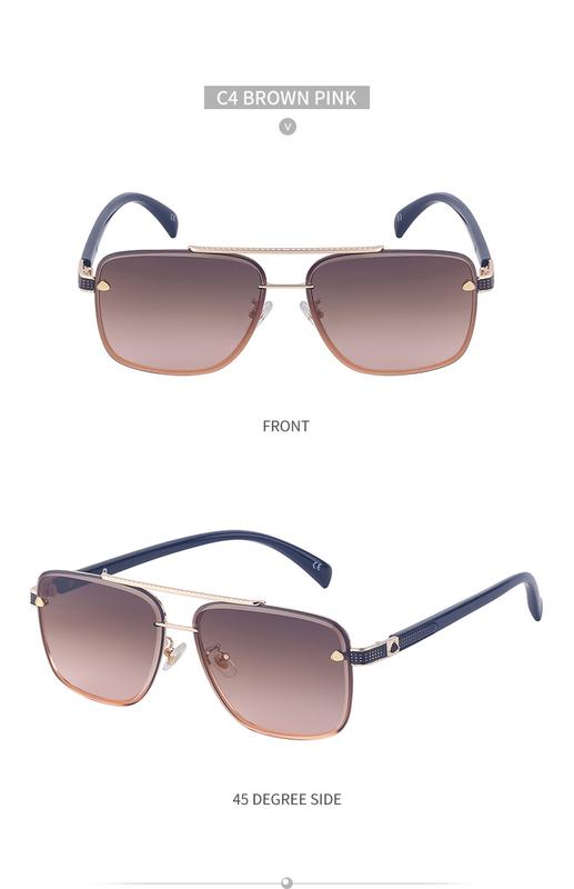 Product Introduction of Men's Glasses 2023 New Retro Metal Double Beam Sunglasses Square Frame Trimming Driving Sunglasses 16