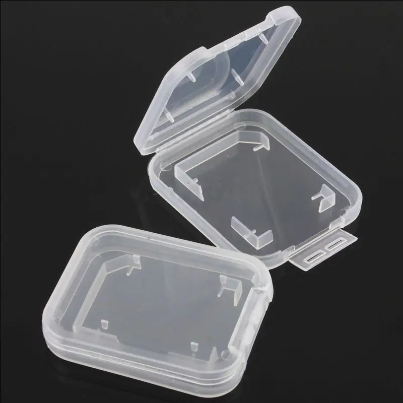 1pcs Transparent Standard SD SDHC Memory Card Case Holder Box Plastic Storage Box Storage H2X9