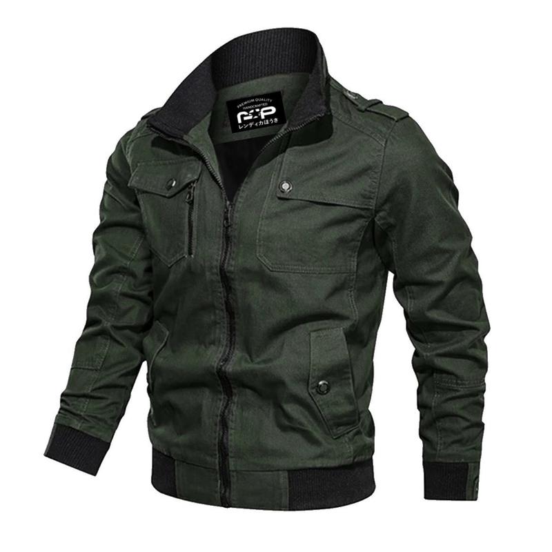 Jaket Bomber Kanvas Military Klasik By Rsp Jaket Bomber Klasik Pria Casual Tebal Semi Parka 2