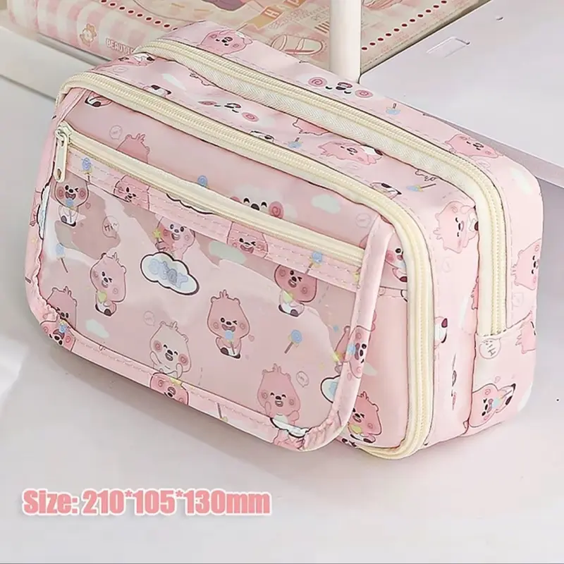 Hộp đựng bút Hello Kitty, Loopy hồng, Capybara dung tích lớn nhiều ngăn, túi bút đa năng, thiết kế dễ thương phù hợp cho học sinh sinh viên 1