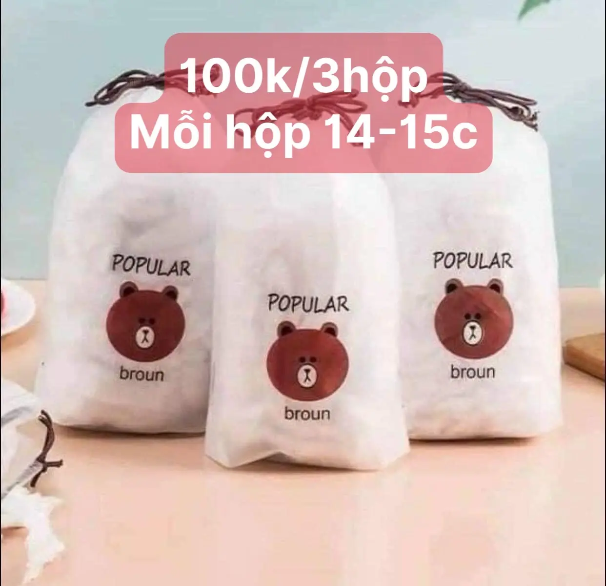 Bọc thực phẩm túi Gấu 100 cái