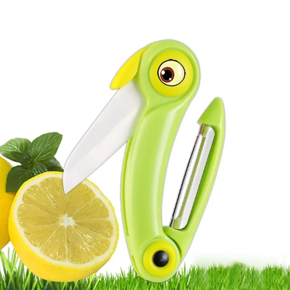 1 Pcs Portable Mini Fruit Knife Stainless Steel Peel Knives Pocket Fold Picnic Fruit Cutter Bird Pattern Vegetable Kitchen Tool Utensils Blade
